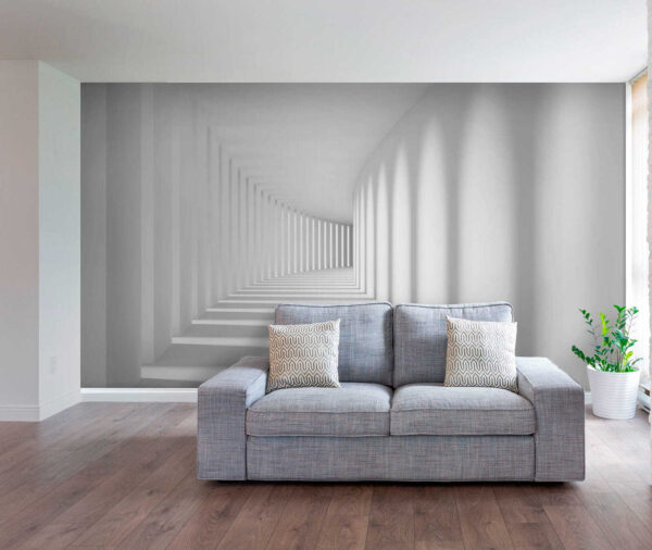 Witte kamer met zuilen en licht Witte kamer met zuilen en licht