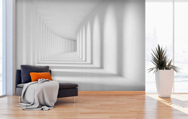 Witte kamer met zuilen en licht Witte kamer met zuilen en licht