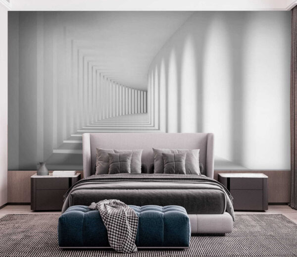 Witte kamer met zuilen en licht Witte kamer met zuilen en licht