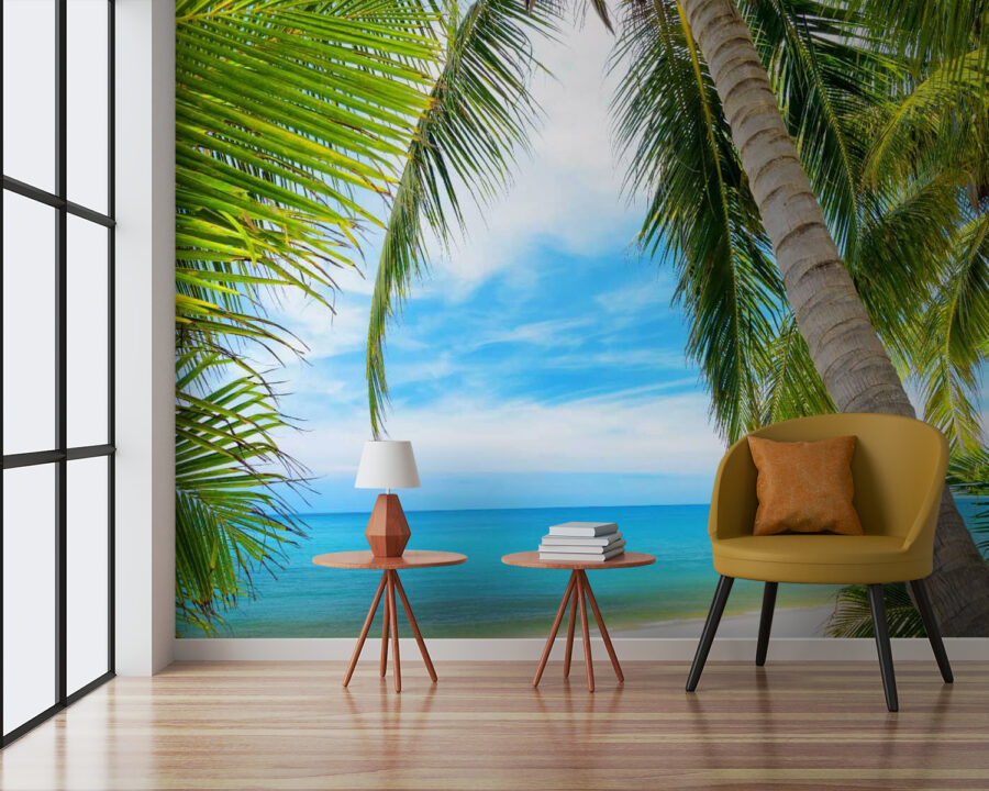 Palmbomen op een strand