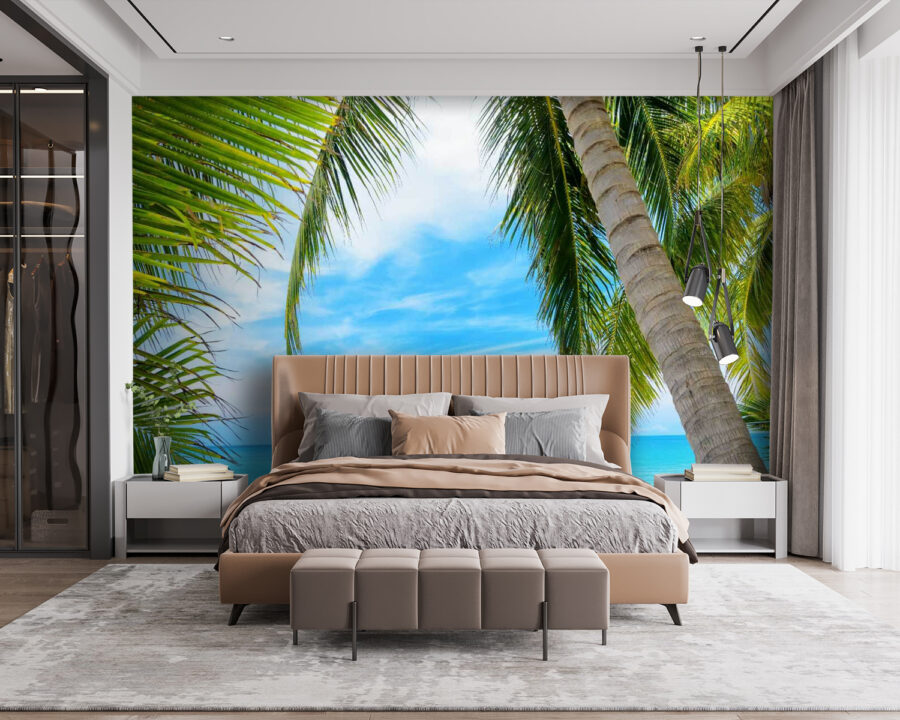Palmbomen op een strand