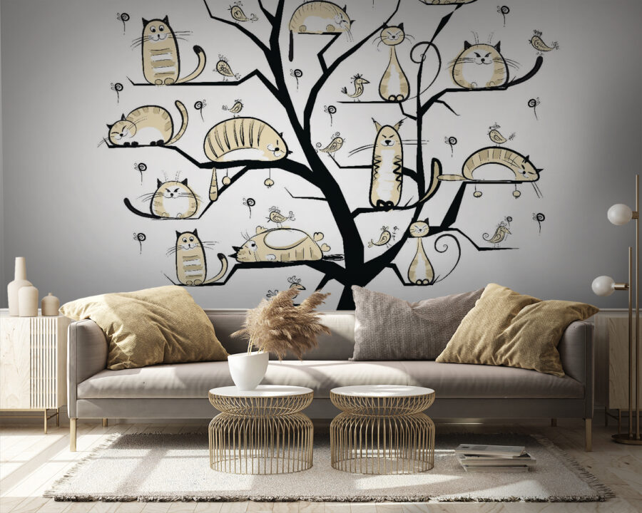 Boom met katten erop Boom met katten erop