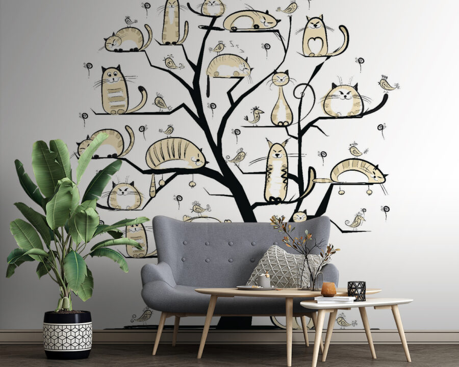 Boom met katten erop Boom met katten erop