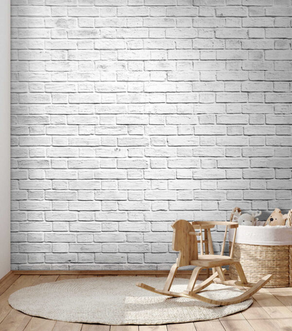 Witte bakstenen muur met veel kleine bakstenen Witte bakstenen muur met veel kleine bakstenen