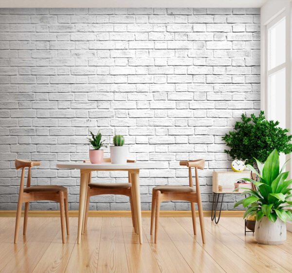 Witte bakstenen muur met veel kleine bakstenen Witte bakstenen muur met veel kleine bakstenen