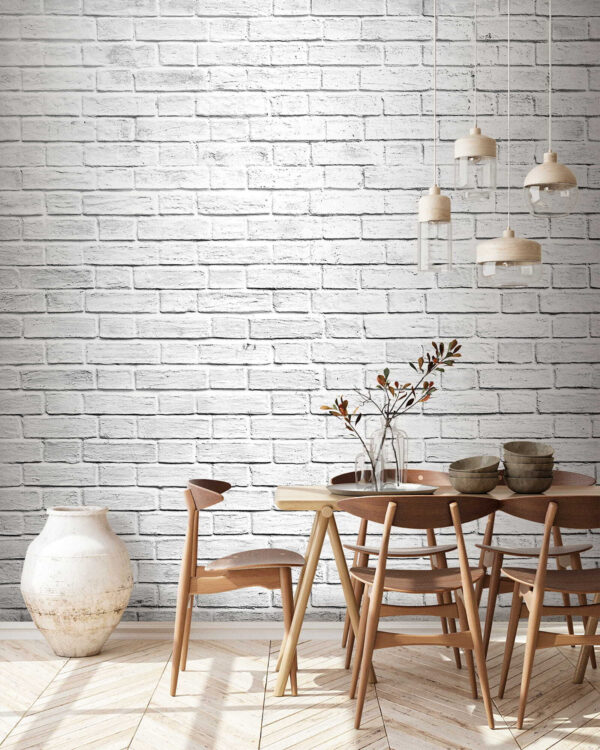 Witte bakstenen muur met veel kleine bakstenen Witte bakstenen muur met veel kleine bakstenen