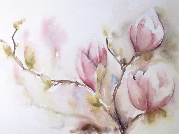 Aquarel van roze bloemen Aquarel van roze bloemen