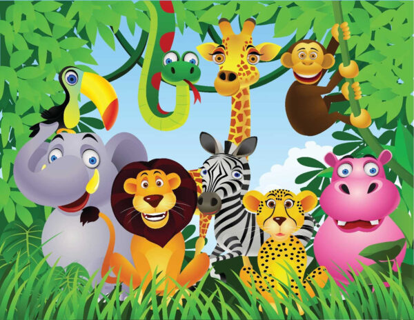 Groep dieren in de jungle Groep dieren in de jungle