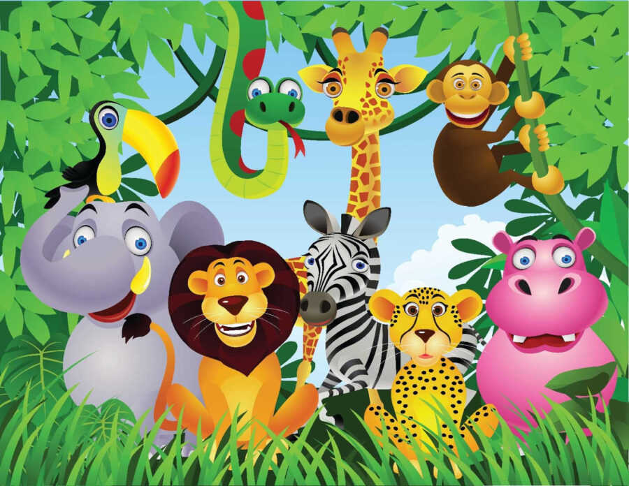 Groep dieren in de jungle Groep dieren in de jungle
