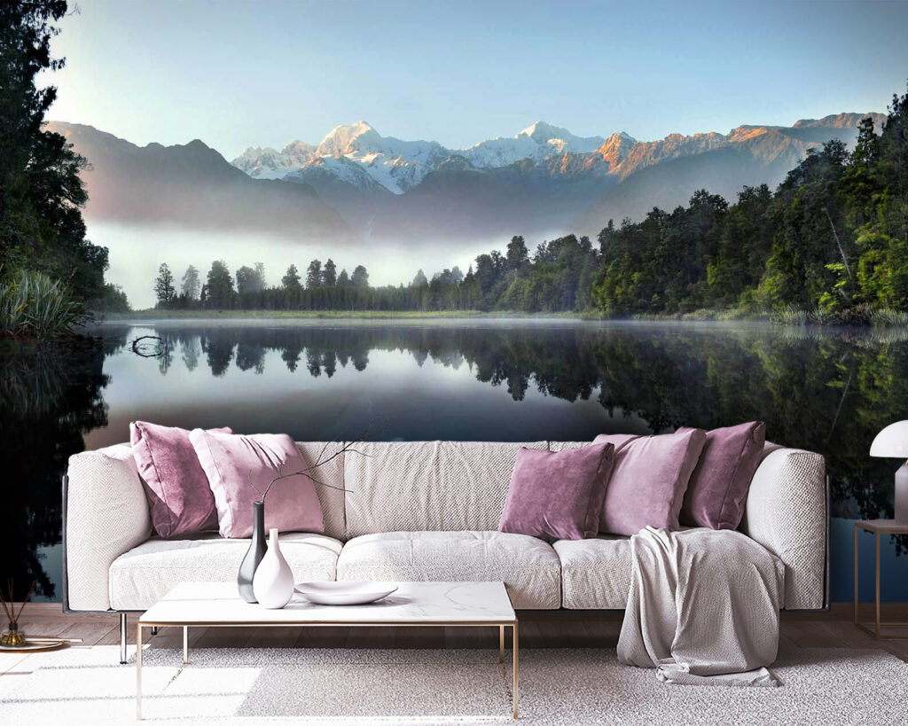 Meer met bomen en bergen op de achtergrond u53417pig38 1024x819 - Meer met bomen en bergen op de achtergrond - tegory