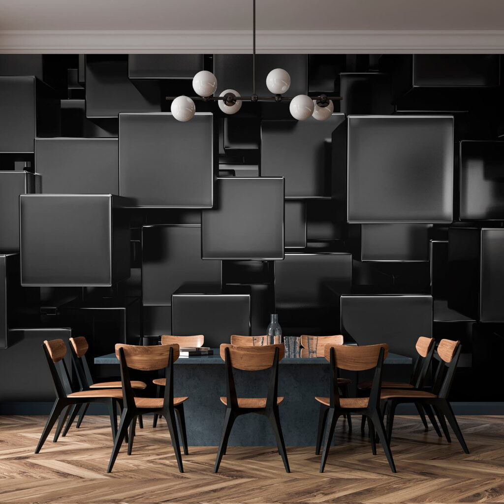 Group of black cubes Group of black cubes