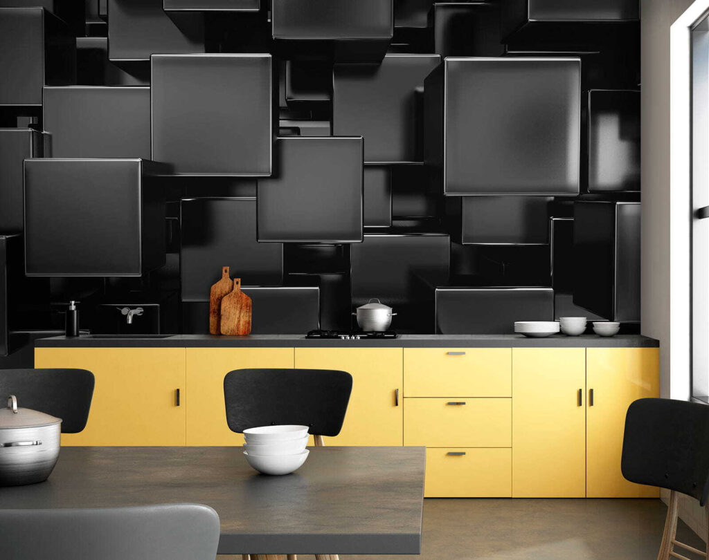 Group of black cubes Group of black cubes