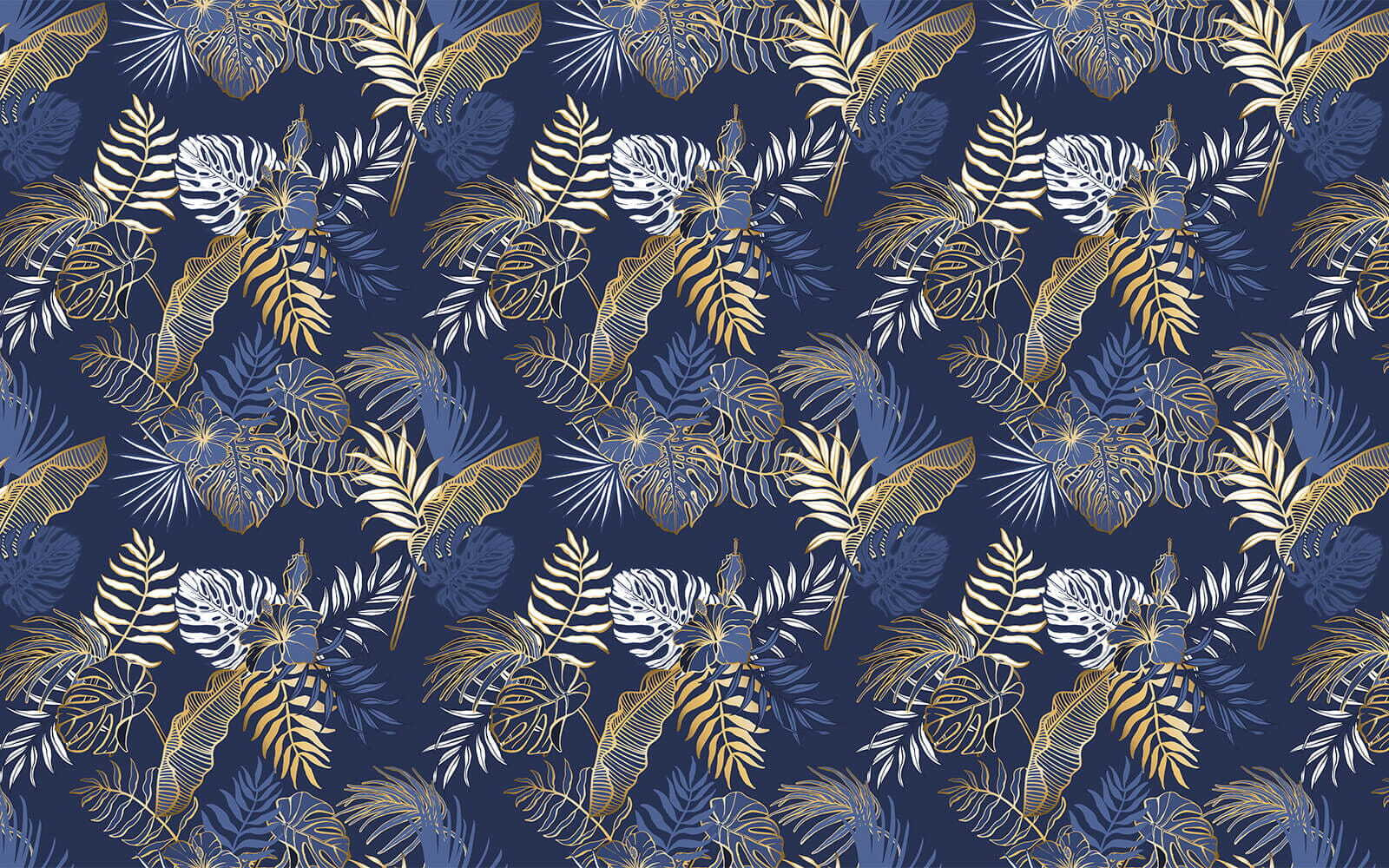 Bladerenpatroon op blauwe achtergrond u53271p - Bladerenpatroon op blauwe achtergrond - tegory