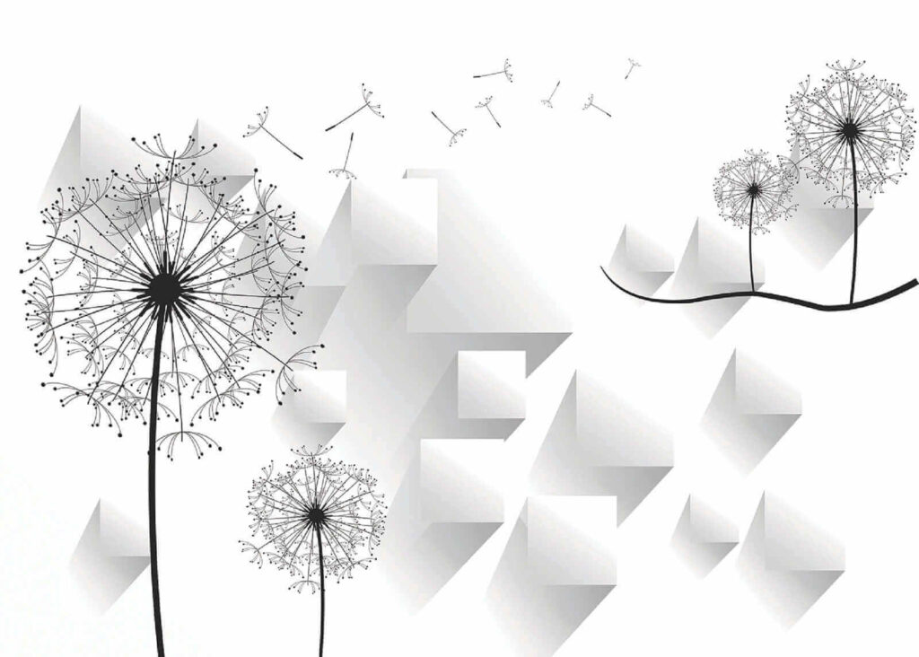 Paardenbloemen en een witte achtergrond Paardenbloemen en een witte achtergrond