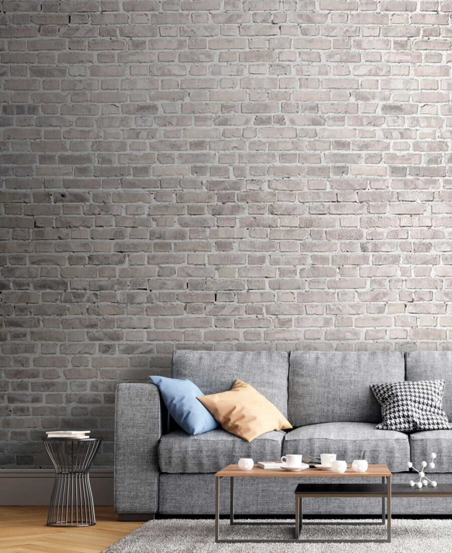 Witte bakstenen muur met grijze bakstenen