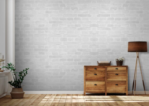 Witte bakstenen muur met veel rechthoekige bakstenen Witte bakstenen muur met veel rechthoekige bakstenen