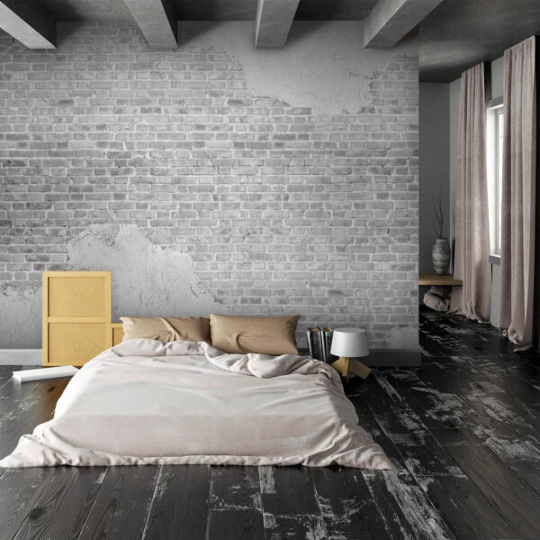 Witte bakstenen muur met een witte vlek Witte bakstenen muur met een witte vlek