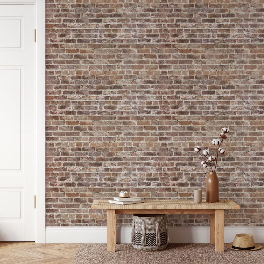 Bakstenen muur met veel bakstenen