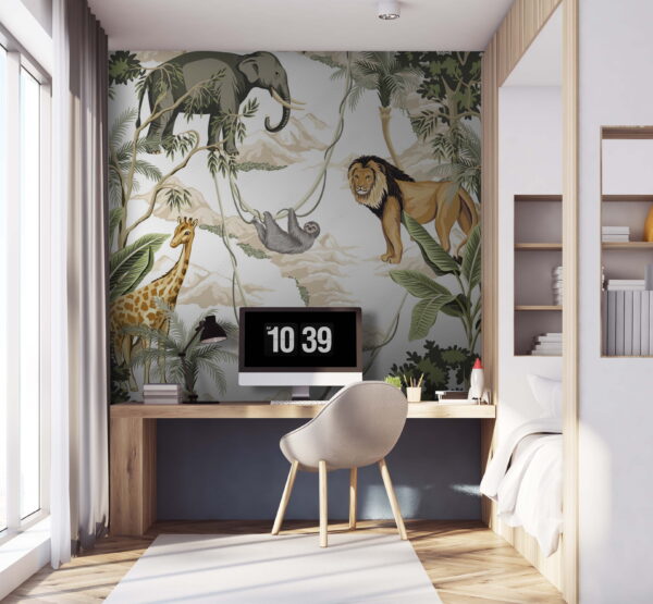 Behang met dieren en bomen Behang met dieren en bomen
