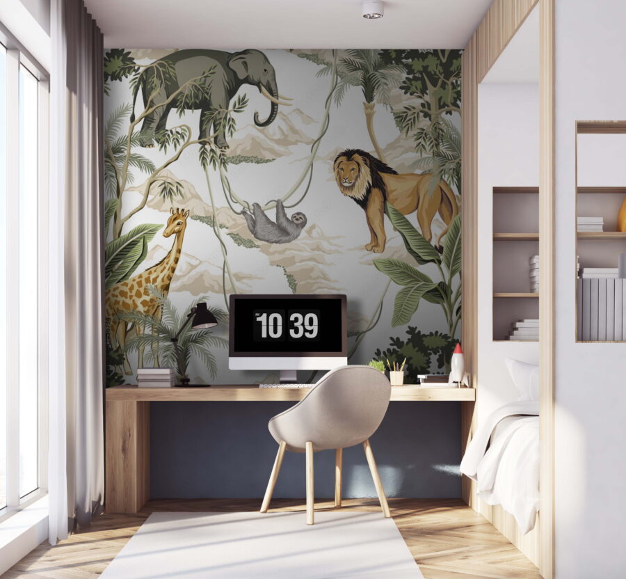 Behang met dieren en bomen Behang met dieren en bomen