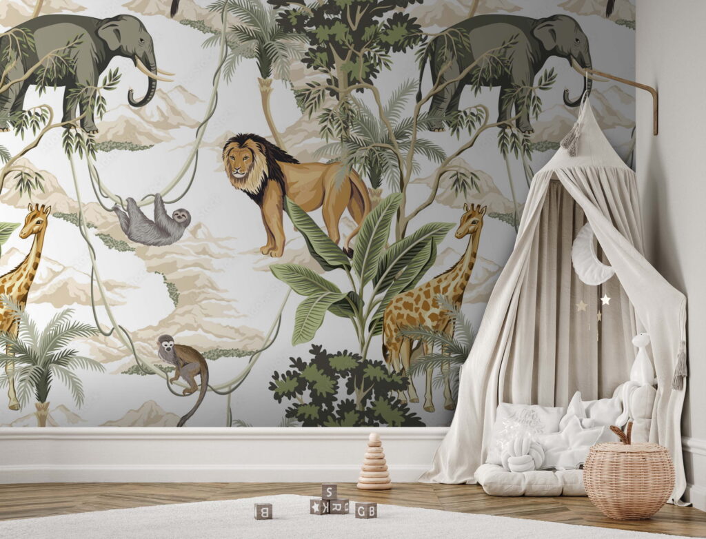 Behang met dieren en bomen u51916pir1 1024x782 - Behang met dieren en bomen - tegory
