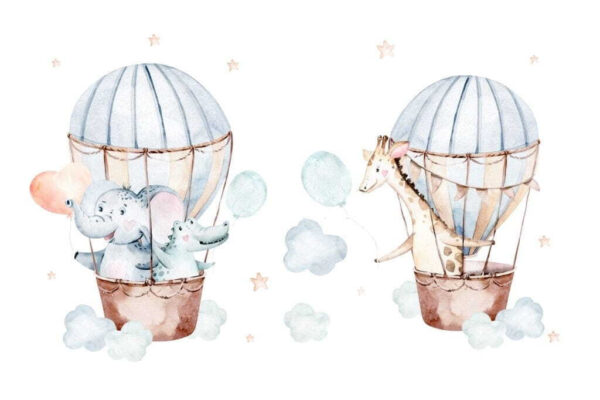 Paar dieren in heteluchtballonnen Paar dieren in heteluchtballonnen