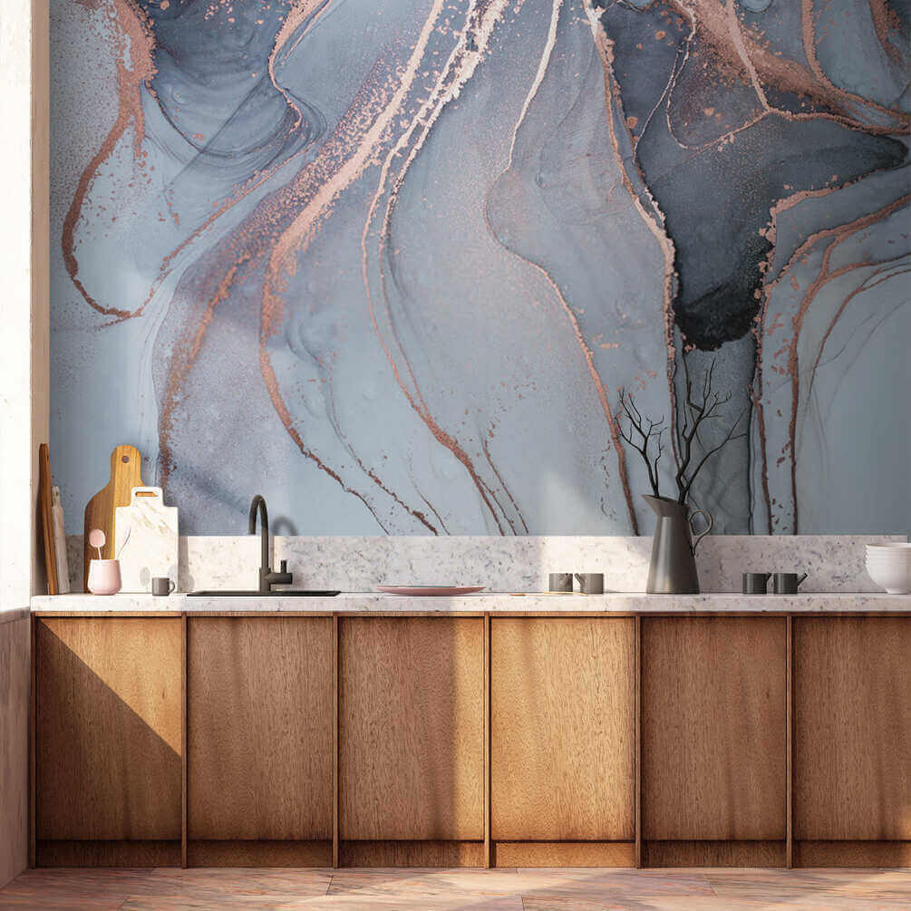 Abstract flowing patterns in soft hues