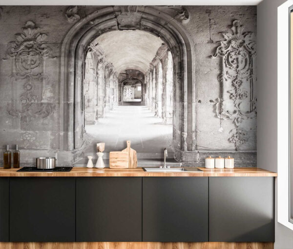 Stenen boog met stenen muur Stenen boog met stenen muur
