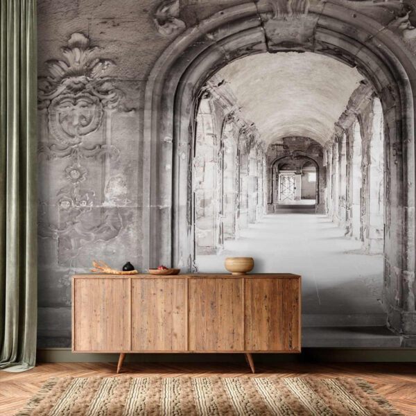 Stenen boog met stenen muur Stenen boog met stenen muur