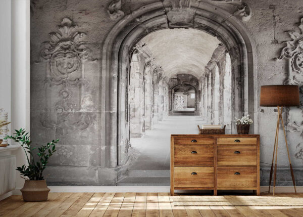 Stenen boog met stenen muur Stenen boog met stenen muur