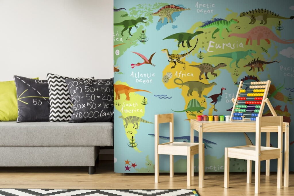 Kaart van dinosaurussen met witte tekst u50382pir2 1024x682 - Kaart van dinosaurussen met witte tekst - tegory