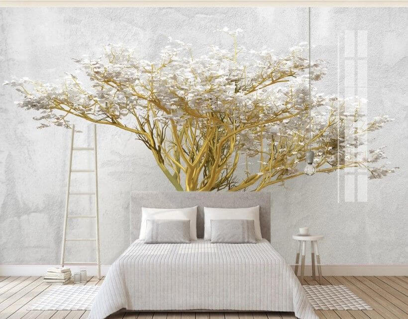 Boom met witte bloemen