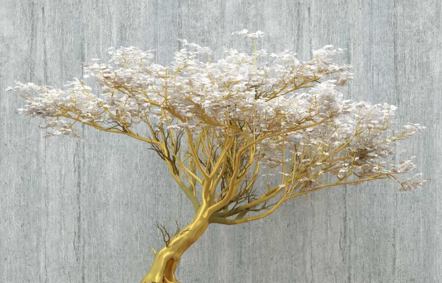 Boom met witte bloemen