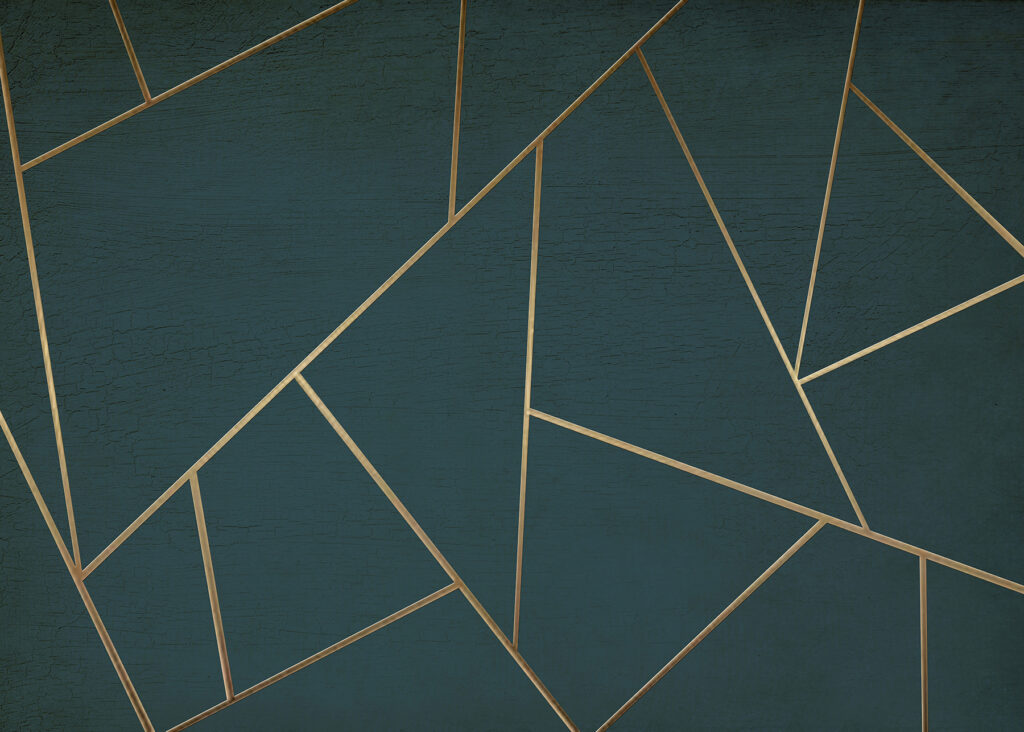 Abstracte groenblauwe lijnen die elkaar sierlijk kruisen Abstracte groenblauwe lijnen die elkaar sierlijk kruisen
