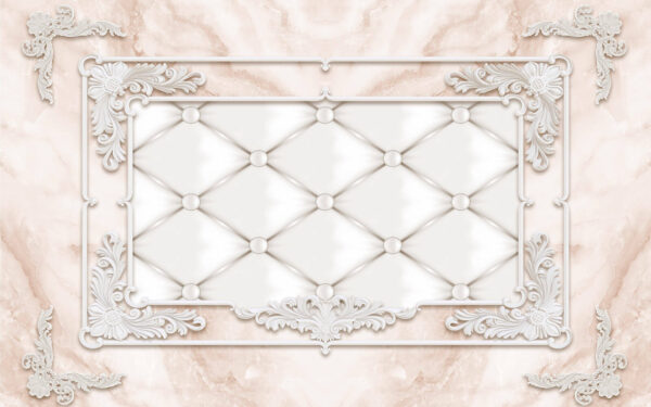 Wit frame met witte knoppen en stippen Wit frame met witte knoppen en stippen