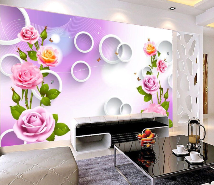 Wallpaper with roses and rings Wallpaper with roses and rings