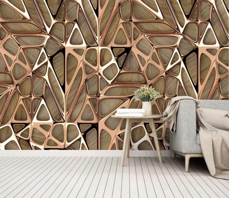 Complex geometrisch patroon in warme tinten