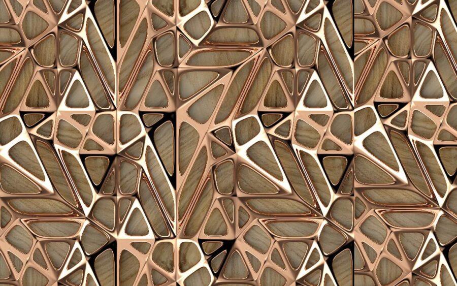 Complex geometrisch patroon in warme tinten