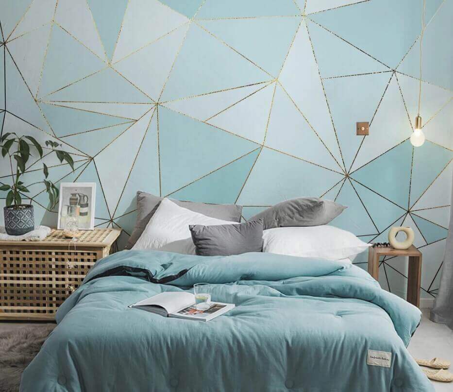 u46444pib1m - Blauw en wit driehoekpatroon - tegory