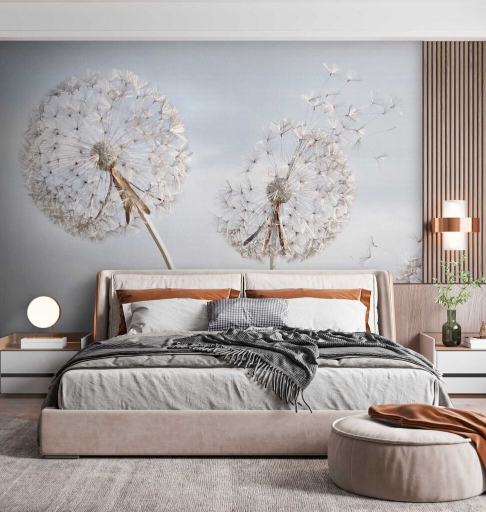 Group of dandelions with seeds Group of dandelions with seeds