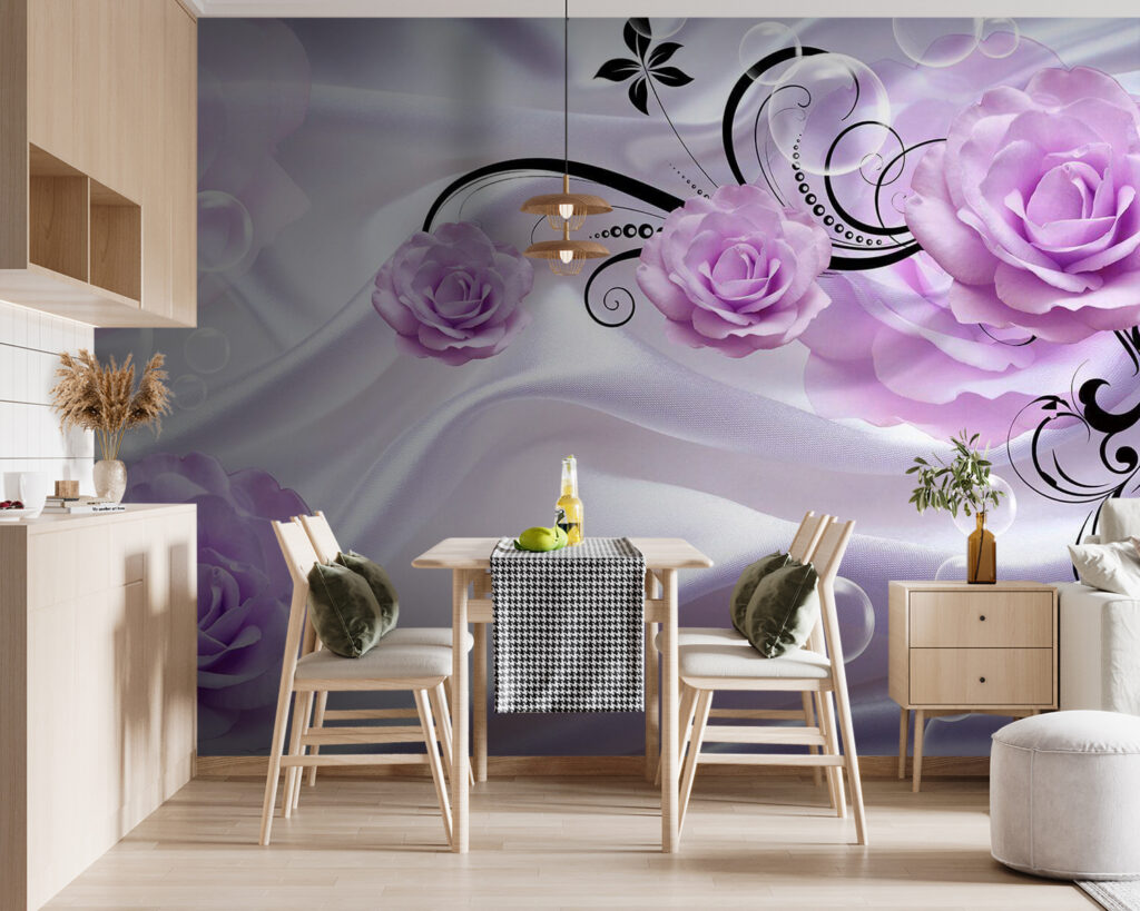 Purple flowers on a white cloth Purple flowers on a white cloth