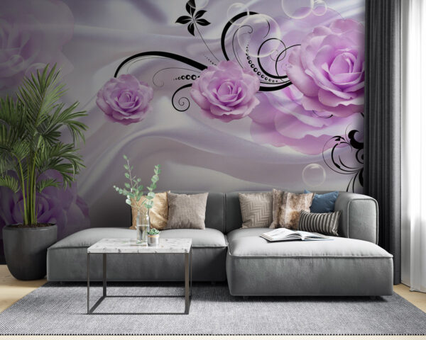 Paarse bloemen op een wit doek Paarse bloemen op een wit doek