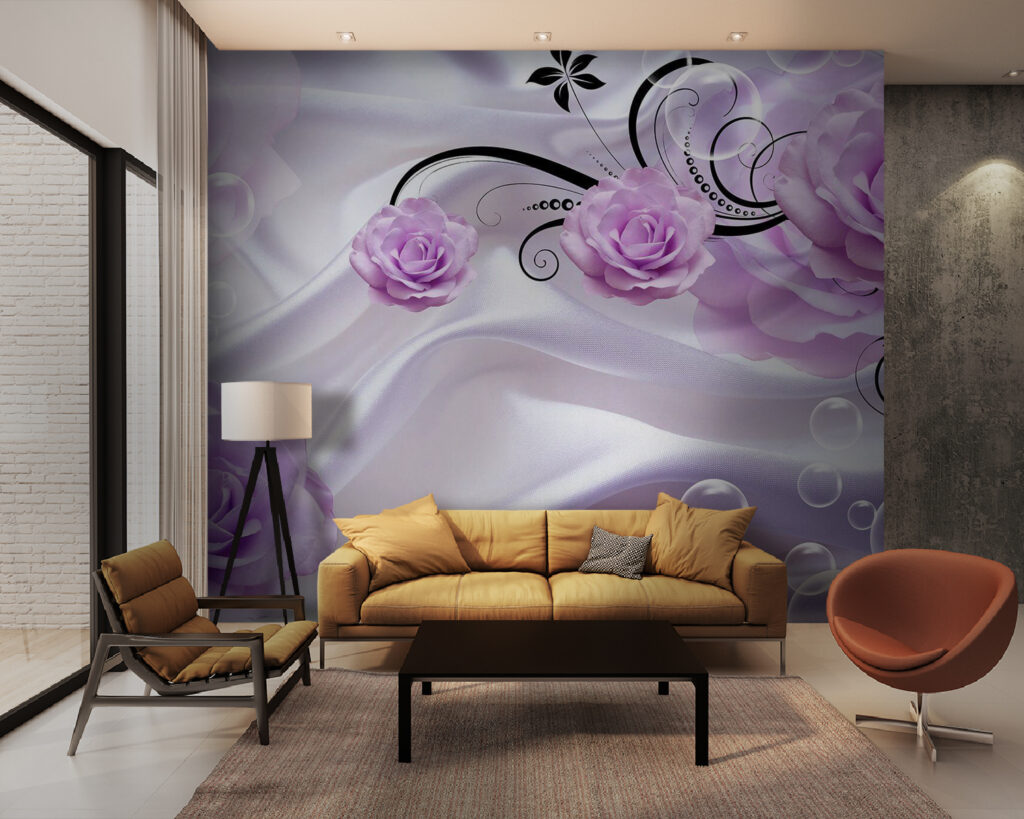 Purple flowers on a white cloth Purple flowers on a white cloth