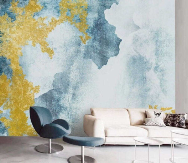 Blauwe en gele verf Blauwe en gele verf