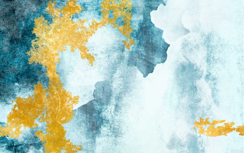 Blauwe en gele verf Blauwe en gele verf