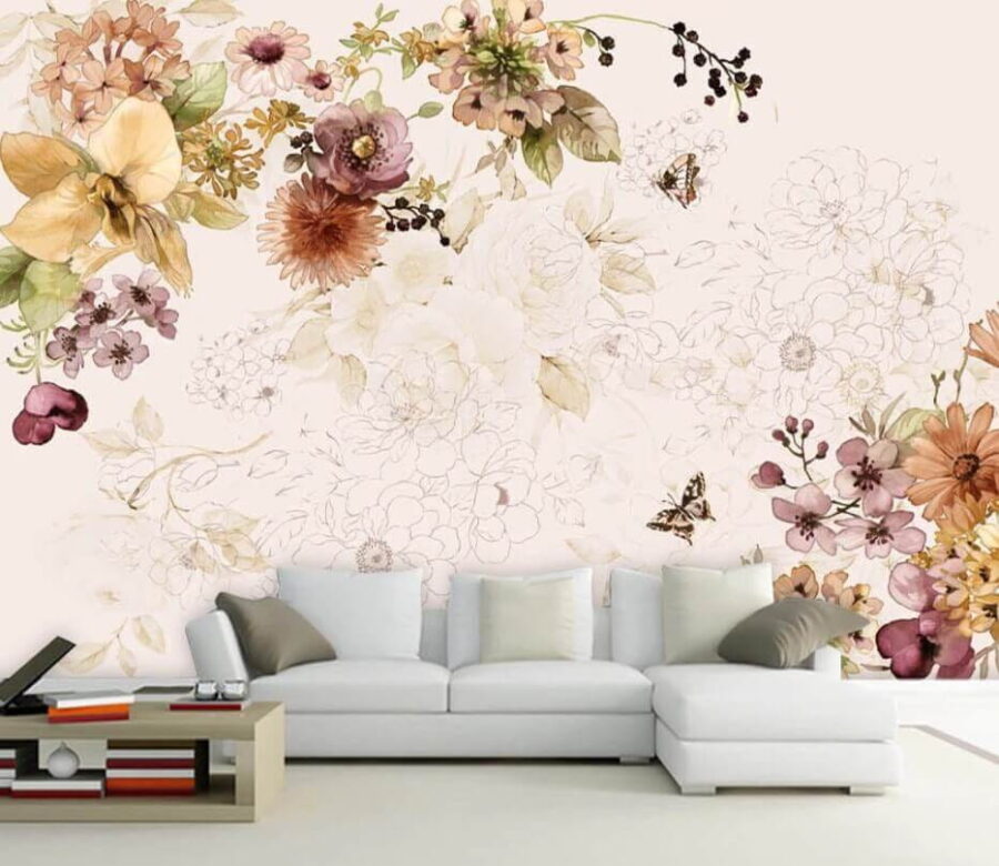 Delicate bloemen in zachte tinten