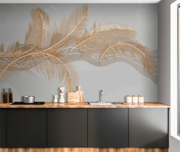 Elegante illustratie met metallic veren Elegante illustratie met metallic veren