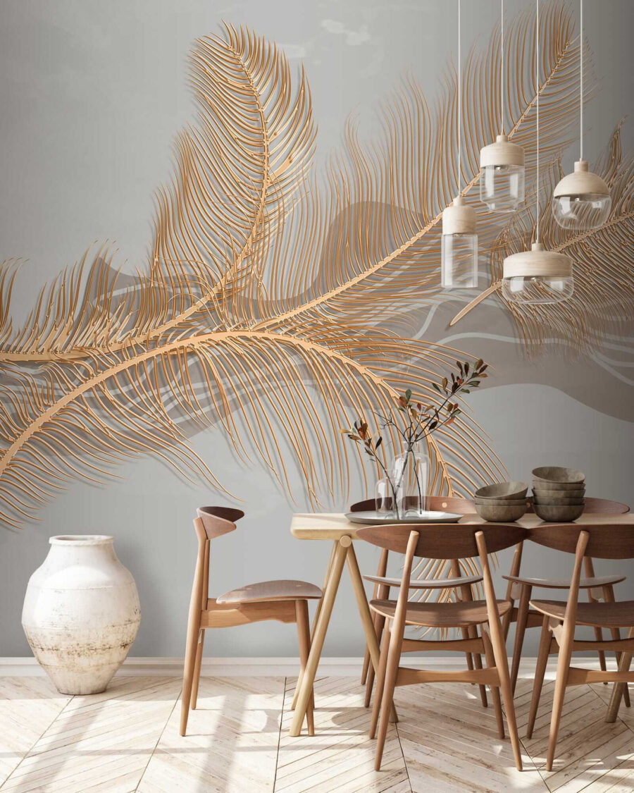Elegante illustratie met metallic veren