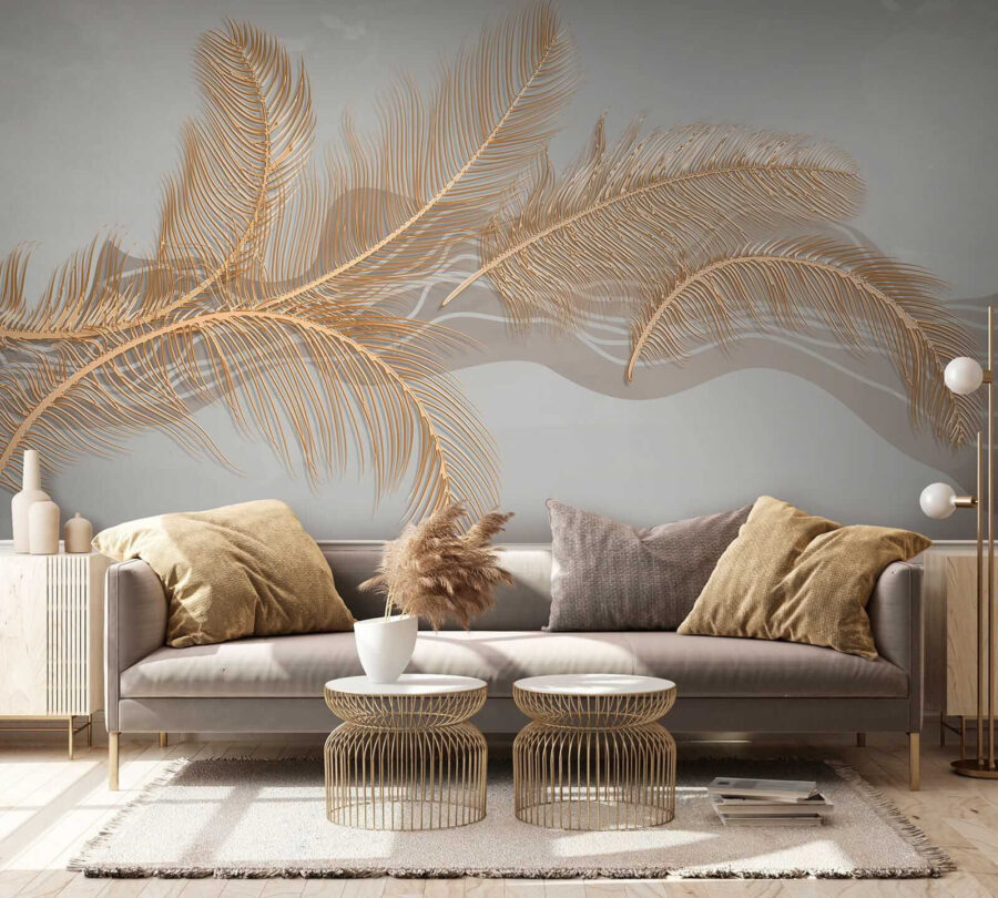 Elegante illustratie met metallic veren