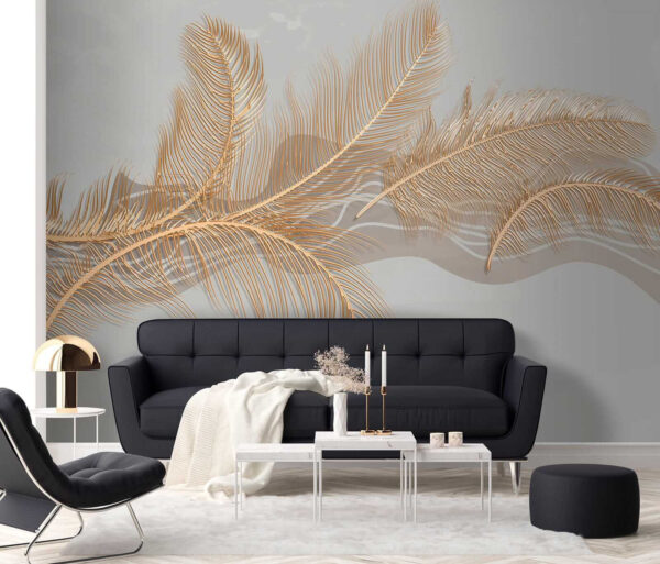 Elegante illustratie met metallic veren Elegante illustratie met metallic veren